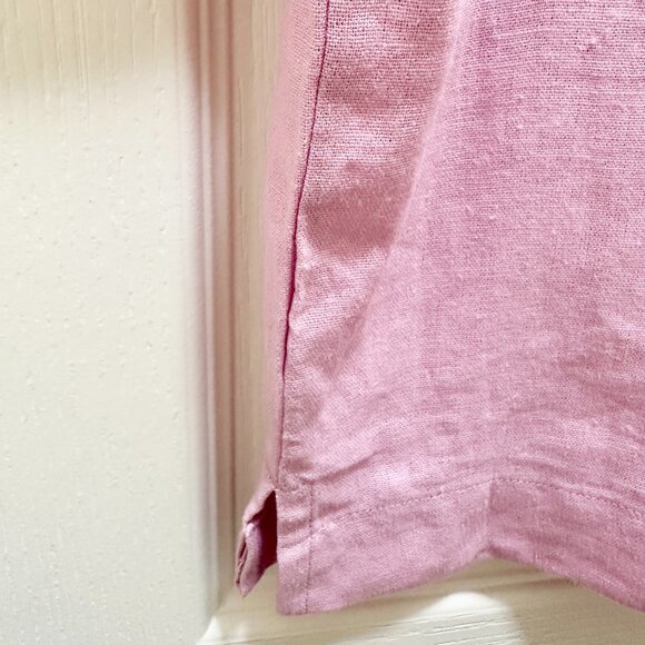 New Buffalo Women's Linen Blend Button Front Shirt Top Size M Pink Relaxed Fit - Picture 7 of 15
